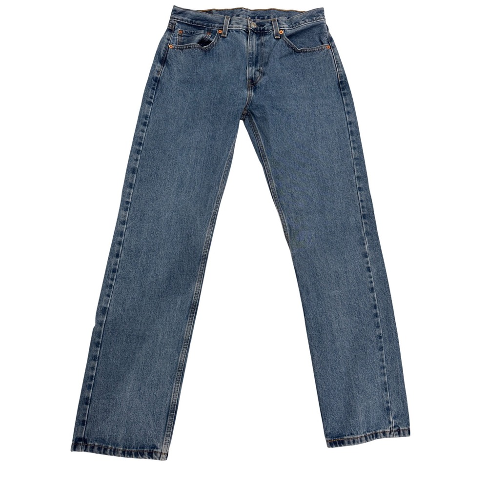 Levis 505 Regular Fit Jeans Mens 33x34 Medium Wash Blue Straight Leg 00505-4891